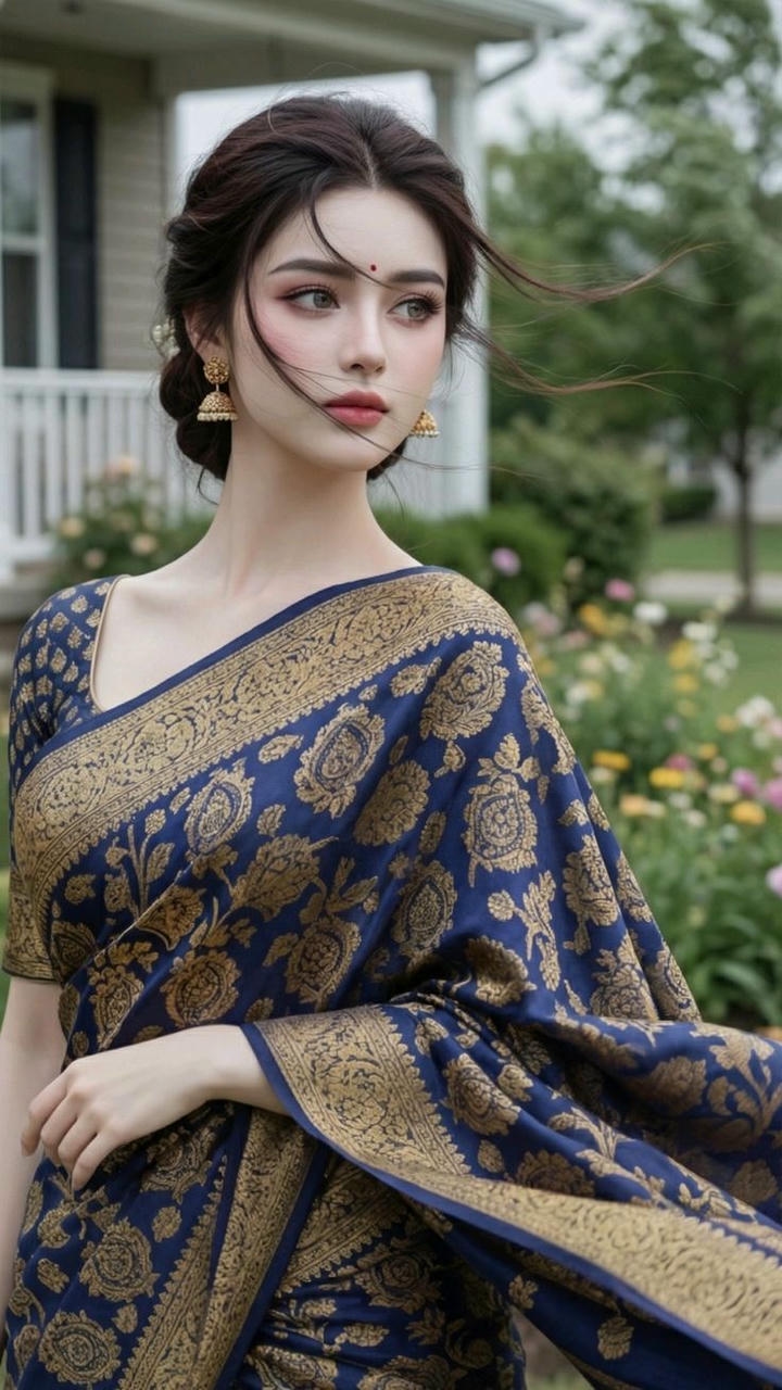 Cute girl pic in saree